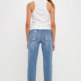 Distressed Straight Leg Jeans