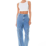 Elastic Band Open Back Crop Top