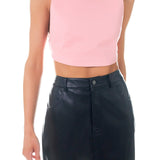 Elastic Band Open Back Crop Top