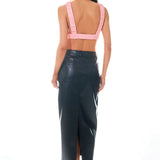 Elastic Band Open Back Crop Top