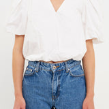 Blouson Top with Back Spaghetti Closure