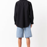 Pu Collared Oversize Shirt