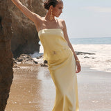 Satin Lace Midi Skirt