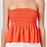 Smocked Strapless Top