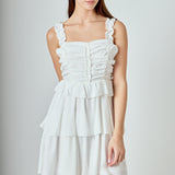 Corset Ruched Tiered Mini