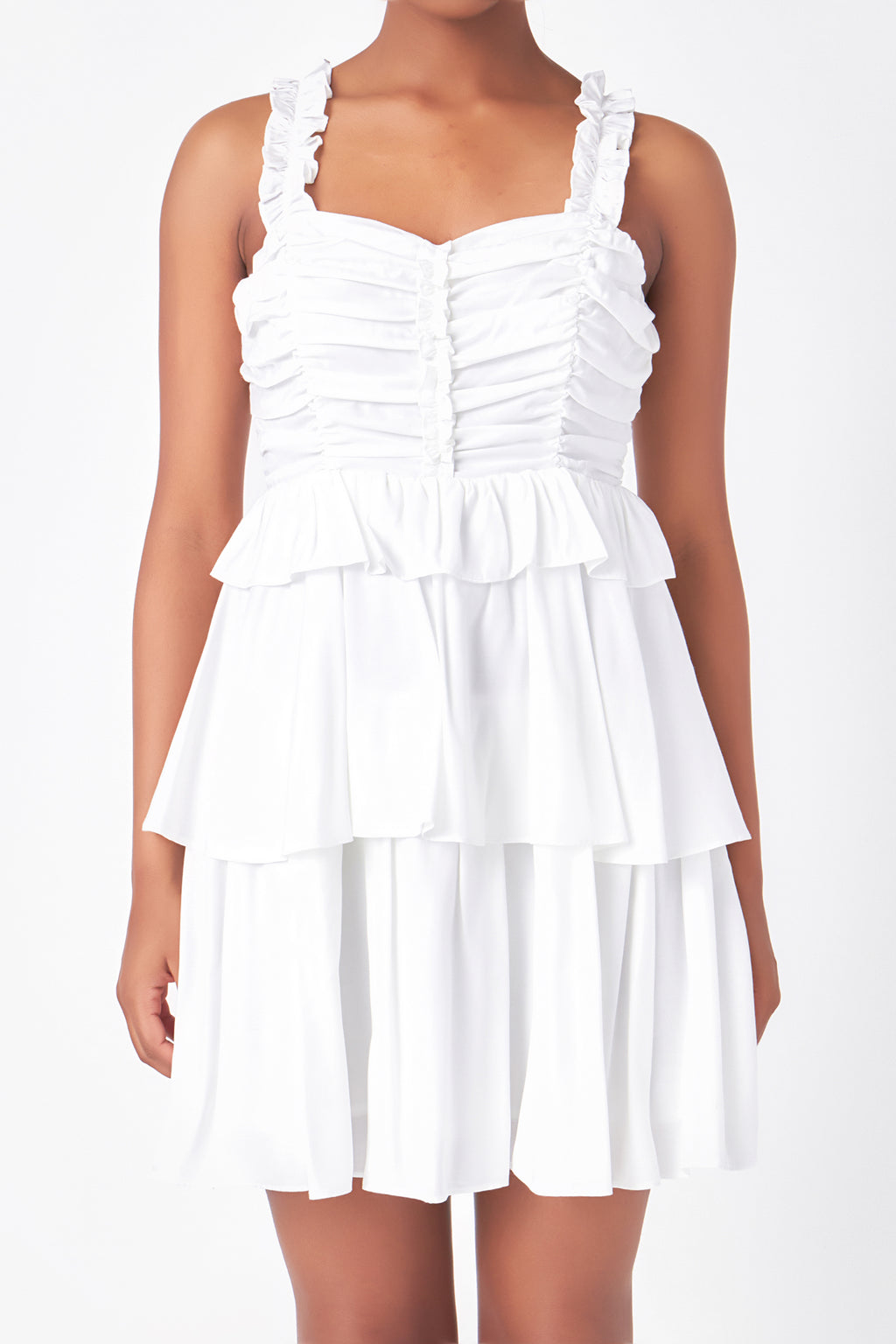 Corset Ruched Tiered Mini