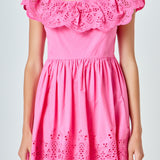 Scalloped Off The Shoulder Mini Dress