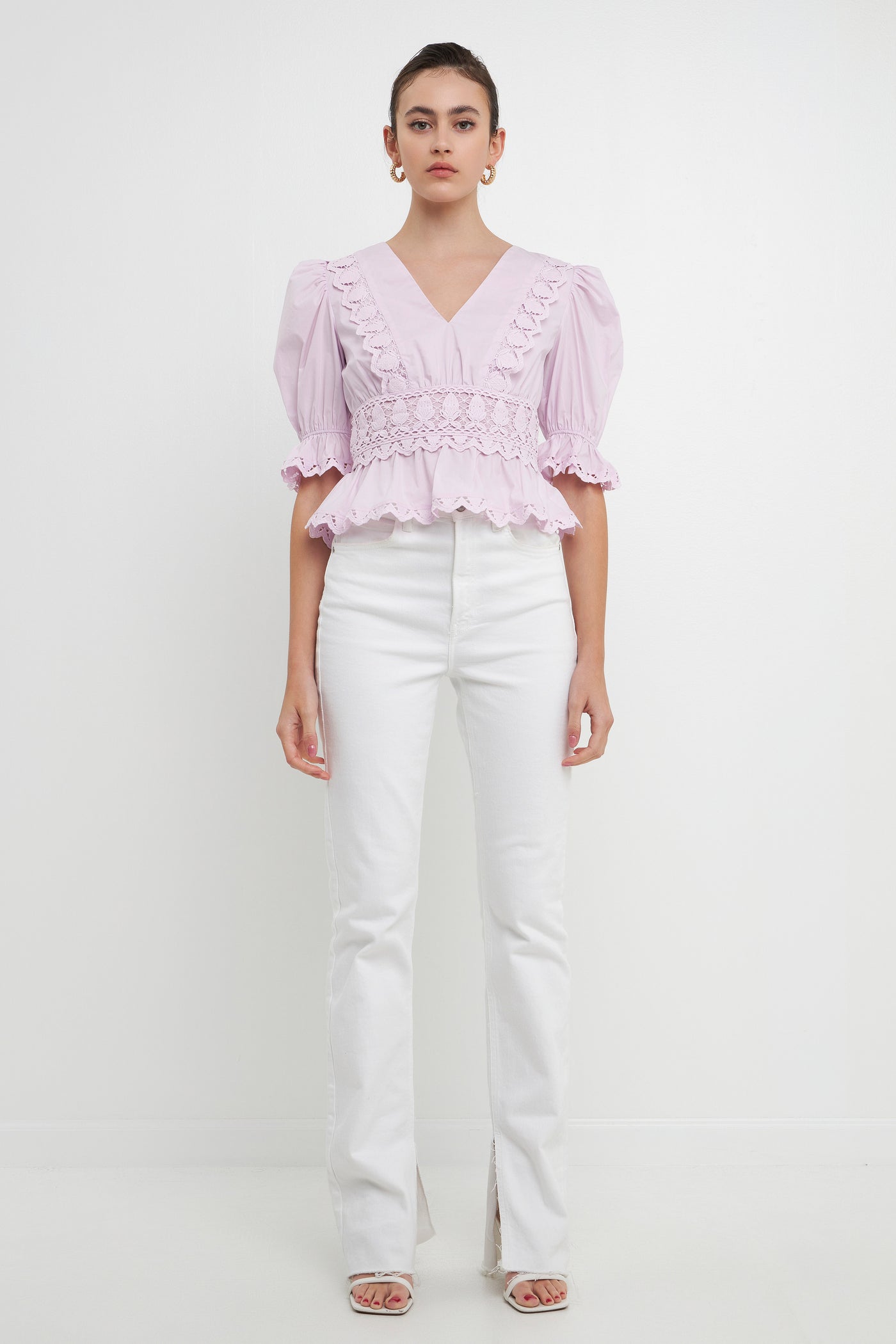 Combination Eyelet Lace Top – Endless Rose