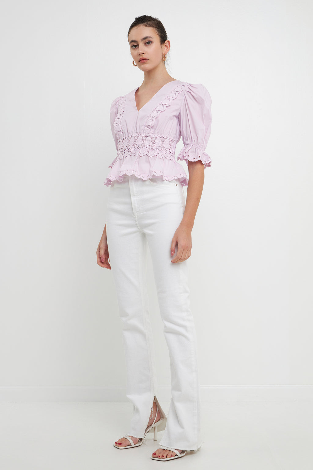 Combination Eyelet Lace Top