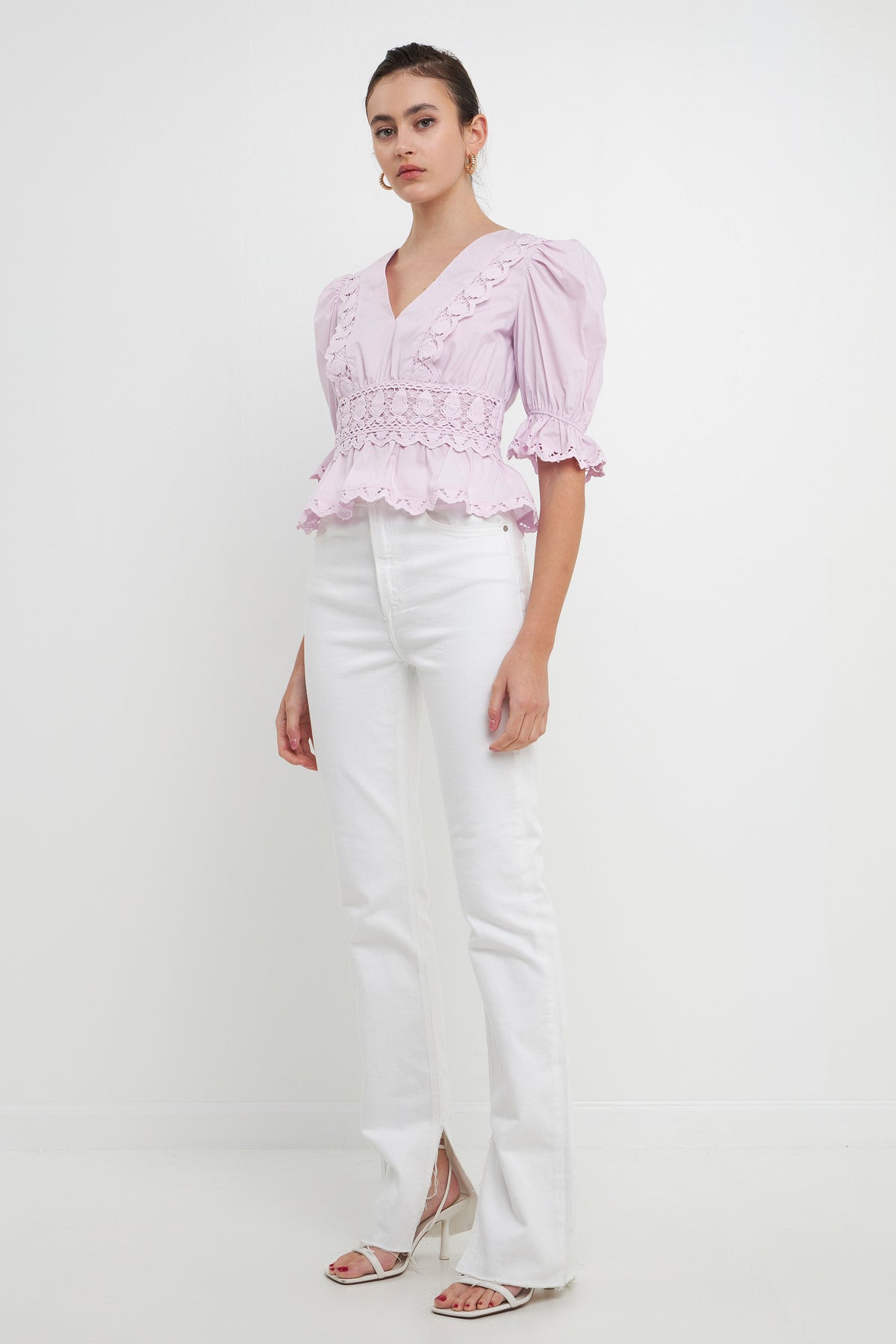 Combination Eyelet Lace Top