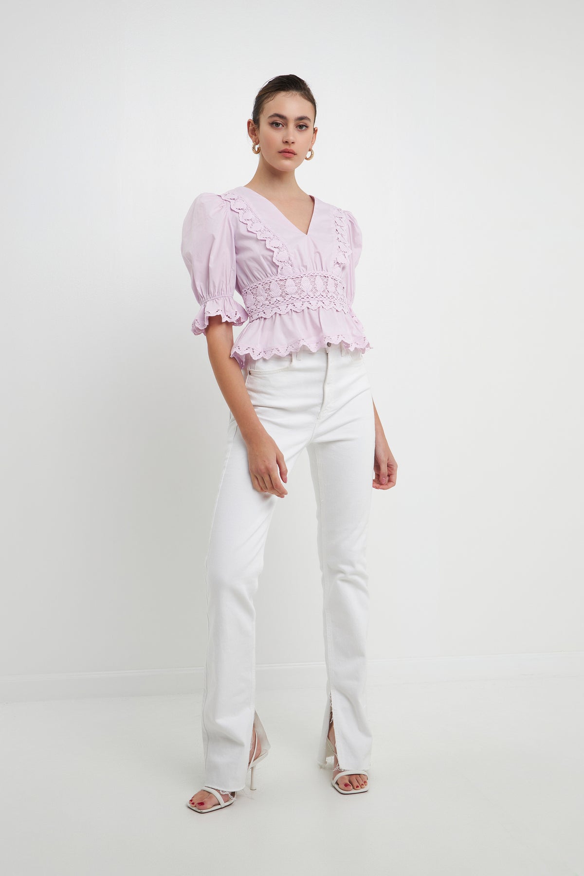 Combination Eyelet Lace Top