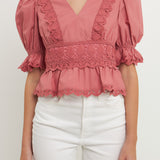 Combination Eyelet Lace Top