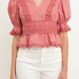 Combination Eyelet Lace Top