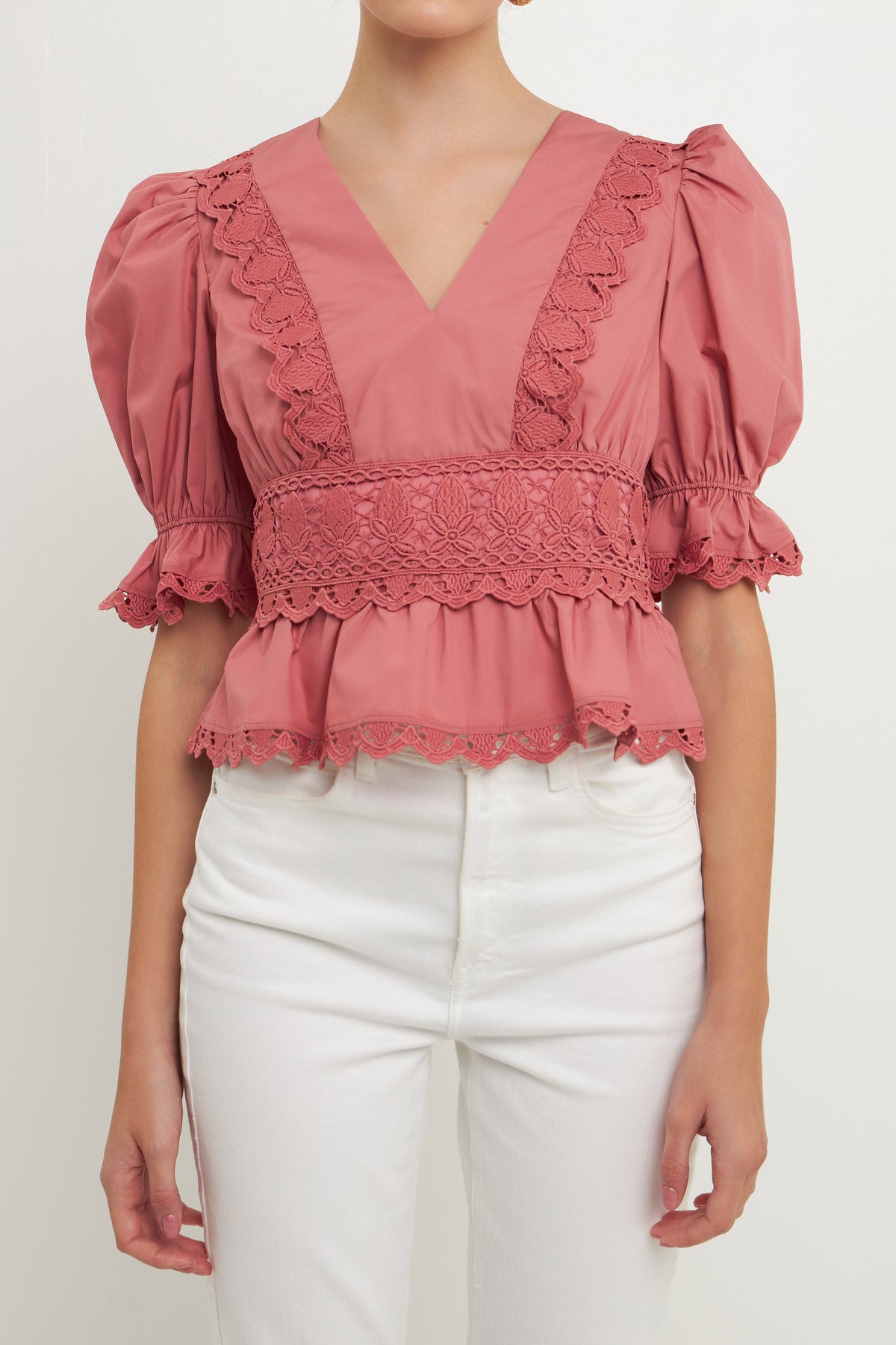 Combination Eyelet Lace Top