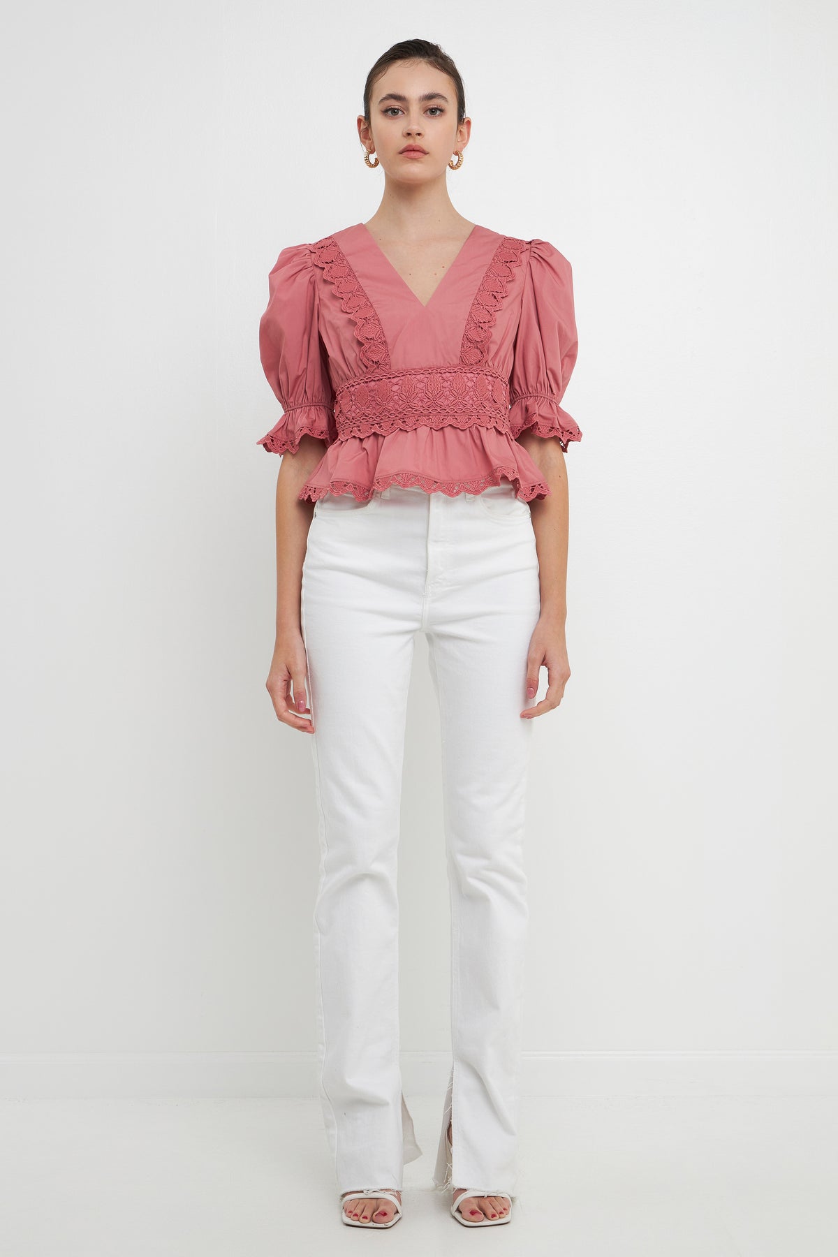 Combination Eyelet Lace Top
