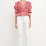 Combination Eyelet Lace Top