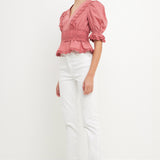 Combination Eyelet Lace Top