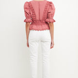 Combination Eyelet Lace Top