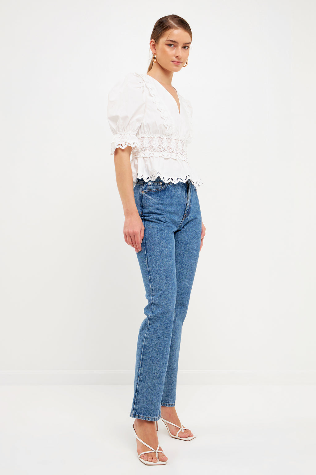 Combination Eyelet Lace Top