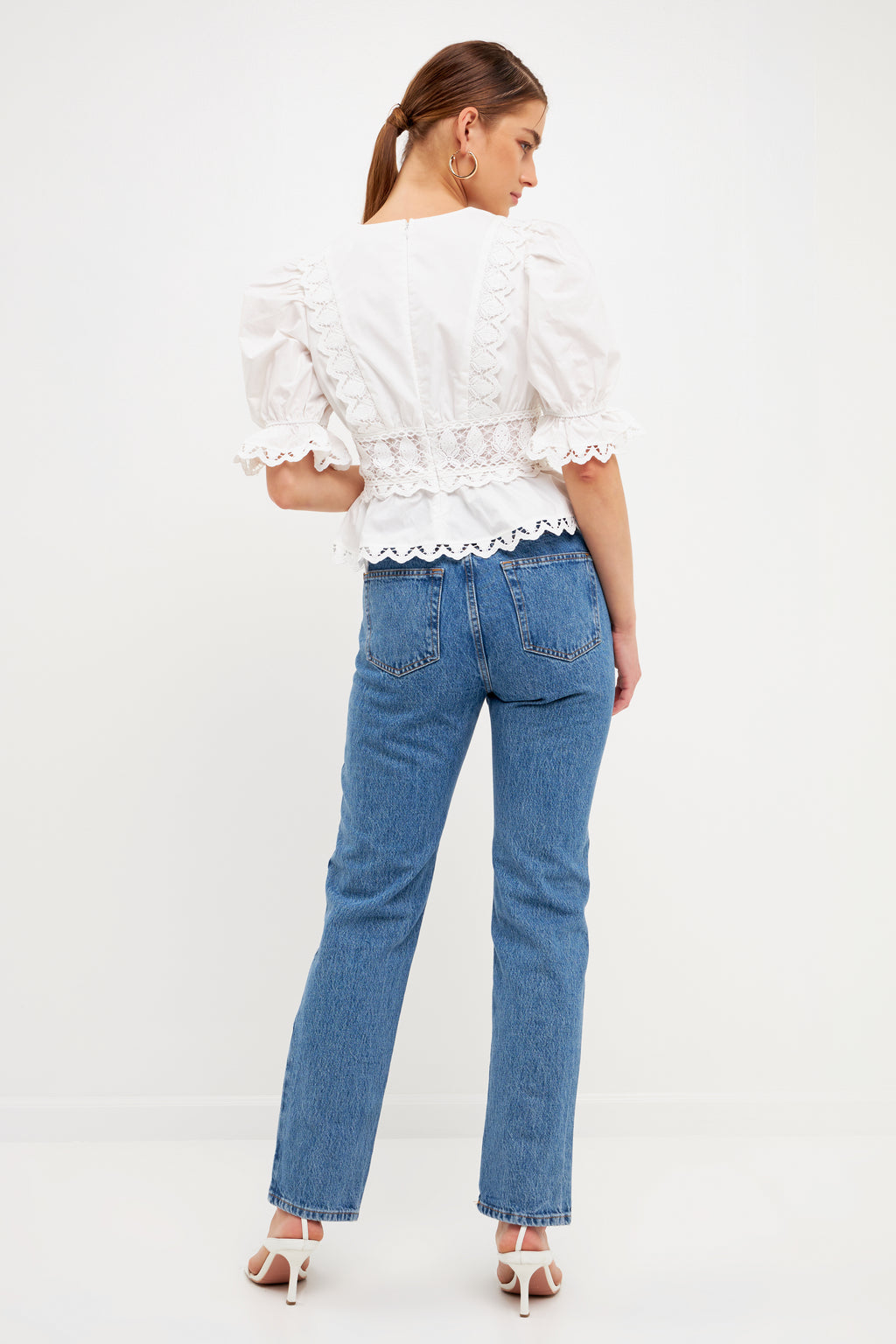 Combination Eyelet Lace Top