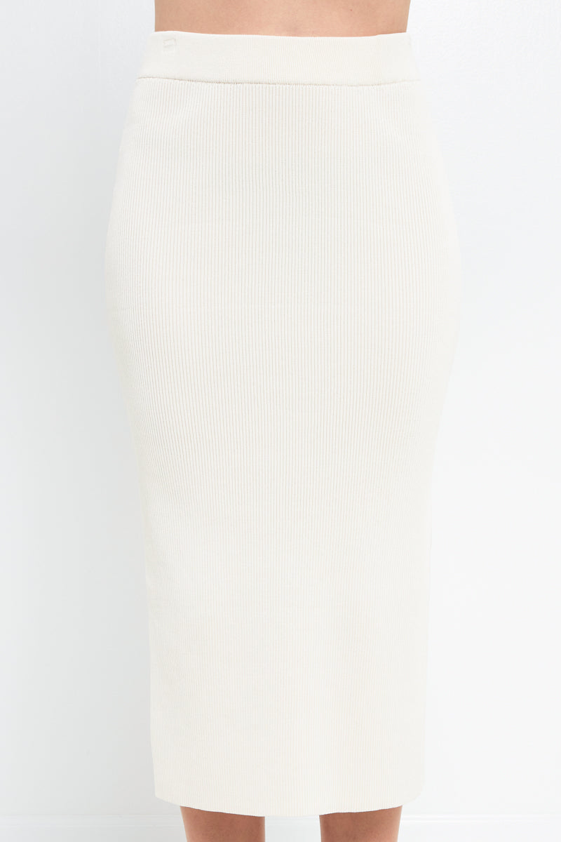 Midi Knit Skirt with Side Slit
