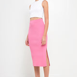 Midi Knit Skirt with Side Slit