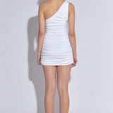 One Shoulder Ruched Mini Dress