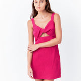 Soft Touch Plisse Twist Mini Dress