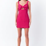 Soft Touch Plisse Twist Mini Dress