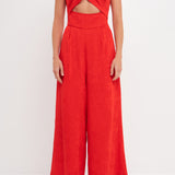 Soft Touch Plisse Twist Jumpsuit