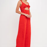 Soft Touch Plisse Twist Jumpsuit