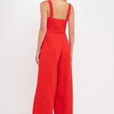 Soft Touch Plisse Twist Jumpsuit