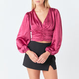 Satin Ruched Top