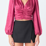 Satin Ruched Top