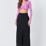 Front Twist Cropped Long Sleeve