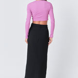 Front Twist Cropped Long Sleeve