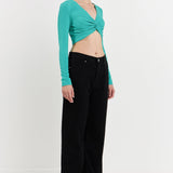 Front Twist Cropped Long Sleeve