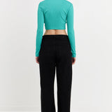 Front Twist Cropped Long Sleeve