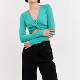 Front Twist Cropped Long Sleeve