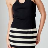 Crossover Skinny Rib Knit Top