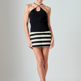 Crossover Skinny Rib Knit Top