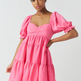 Classic Sweetheart Tiered Mini with Puff Sleeves