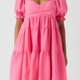 Classic Sweetheart Tiered Mini with Puff Sleeves