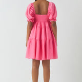 Classic Sweetheart Tiered Mini with Puff Sleeves