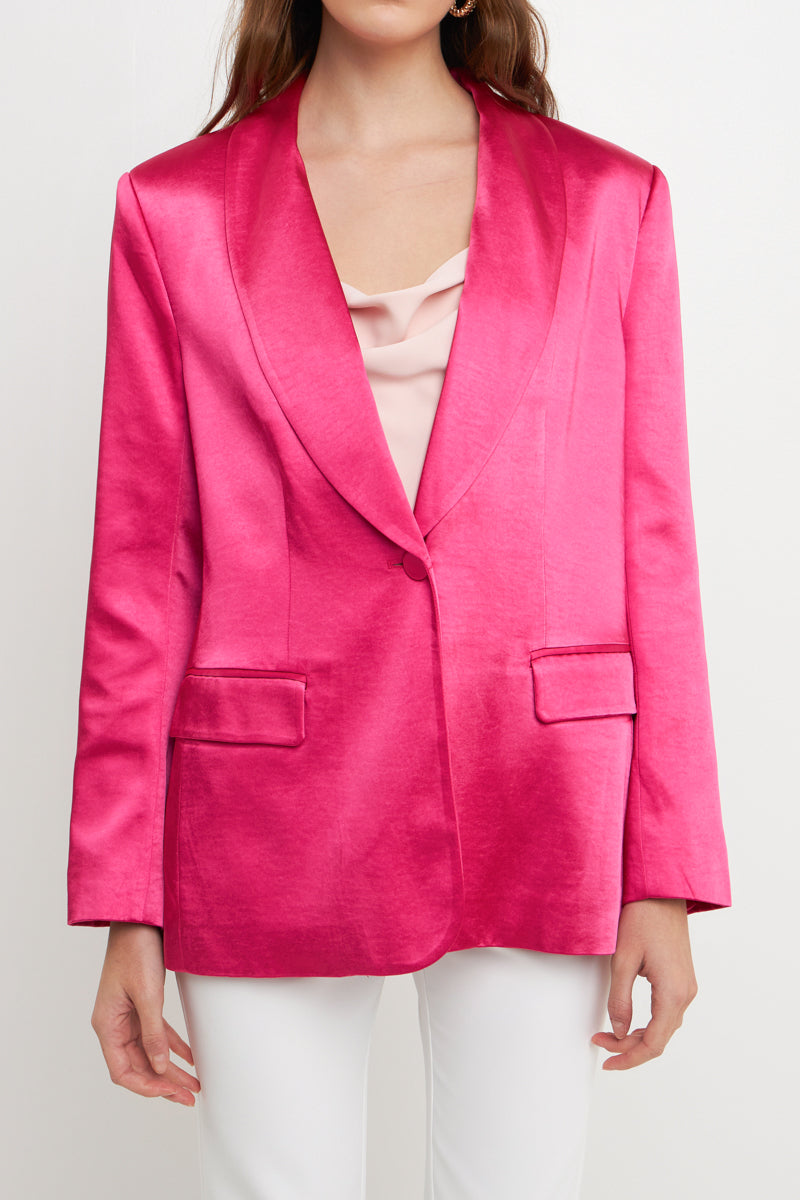 Endless Rose - Satin Blazer - Blazers in Women's Clothing available at endlessrose.com