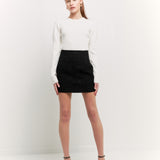 High-Waisted Tweed Skirt