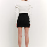 High-Waisted Tweed Skirt