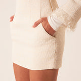 High-Waisted Tweed Skirt