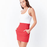 High-Waisted Tweed Skirt