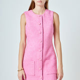 Sleeveless Tweed Mini Dress
